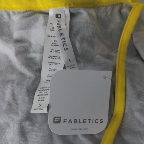 Fabletics Tina Mini Dress Small Black White Palms - Picture 4 of 7